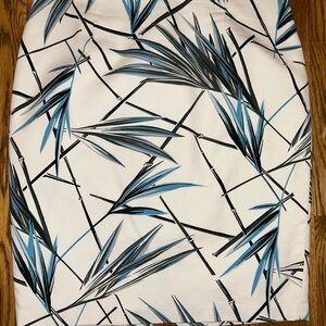 White House Black Market Blue and Black Patterned Skirt